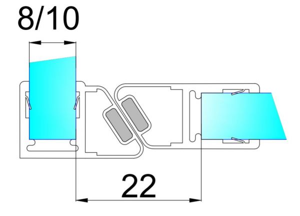 PS56M/8mm-2,5m/magnet bílý + transparentní silikon