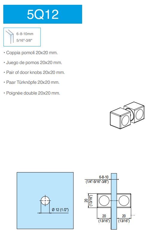 5Q12/Pár dveřních knoflíků/lesk