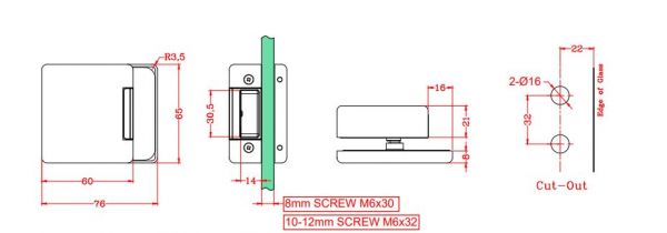 683W50M/Protikus na sklo pro magnetický zámek/elox