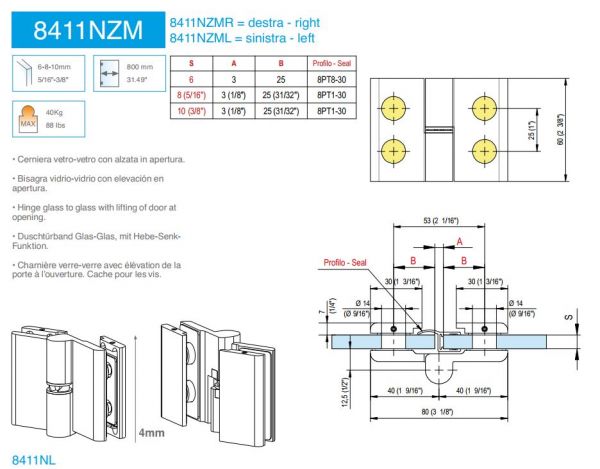 8411NZM-L/Pant bez aretace s funkcí zdvihu/lesk