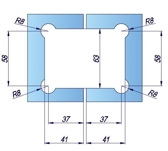 SH180B/lesk/pant sklo–sklo 180° s aretací