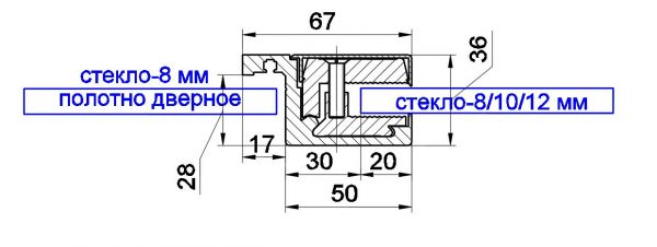 GS05/Hliníková zárubeň do skleněného otvoru/elox