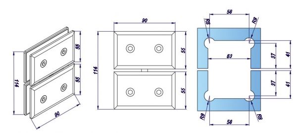 HDL309/lesk/pant sklo–sklo s aretací