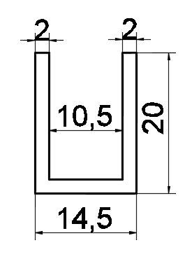 P01/10mm/lesk/Hliníkový profil