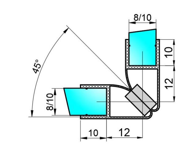PS10M-U/8mm-2,5m/bílý magnet/ultra průhledný silikon