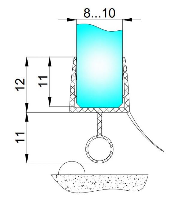 PS16-U/8mm-2,5m/ultra průhledný