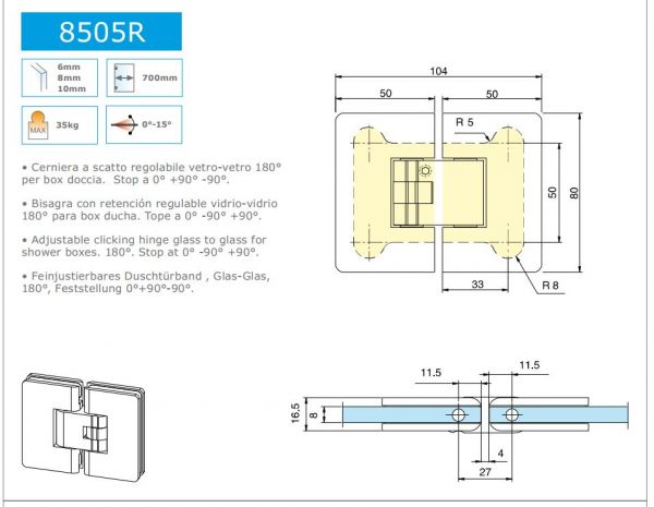 8505R/Pant s nastavitelným úhlem aretace/lesk