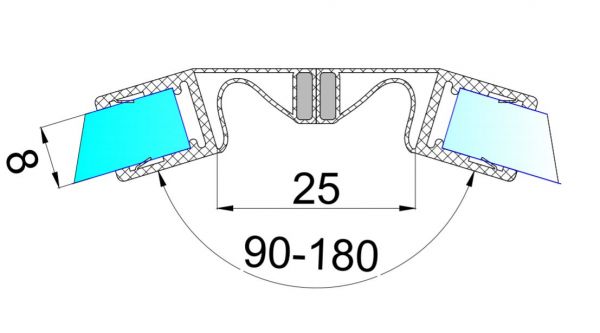 PS42M/8mm-2,5m/magnet bílý + transparentní silikon