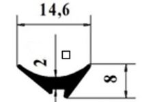 UP2/Těsnicí klínová guma 2mm/černá