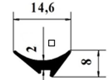 UP2/Těsnicí klínová guma 2mm/šedá
