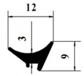 UP3/Těsnicí klínová guma 3mm/transparentní
