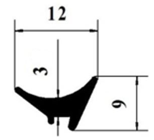 UP3/Těsnicí klínová guma 3mm/šedá